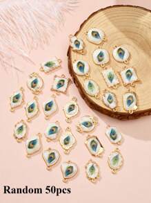 2/15/20/30/50 piezas Colgante al azar de corazón/mariposa/luna/ojo malvado de colores múltiples, apto para hacer joyas DIY de collares, pulseras, pendientes, llaveros, cadenas de teléfono, regalo de pareja