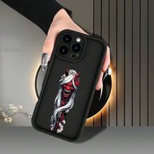 [Teléfono] Teléfono con textura de escalera con patrón de colmillos. Compatible con 16/15/14/13/12 Plus/Pro. Diseño moderno y neutro. Ideal para amigos, familiares, novios y novias. - Negro - Ver 2