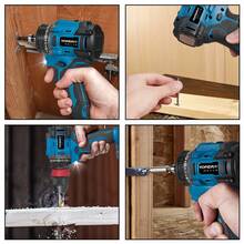 Yofidra 2 In 1 Brushless Electric Screwdriver Electric Screwdriver Cordless Impact Drill Power Tool Set - 2 Battery Set-eU Plug - View 3