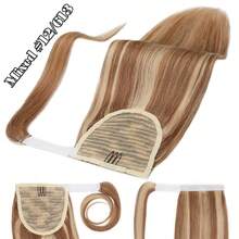 Pony Tail Thick Clip In REAL Remy Human Hair Wrap Ponytail Long Hair Extension Black Brown Blonde - #12/613 Nâu vàng/Vàng - Xem 2