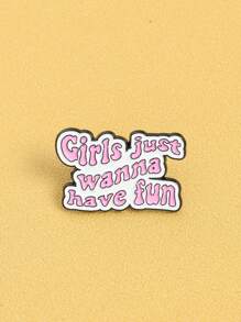 1 Pink Ladies' Fashionable Brooch Girls Just Wannahave Fun, Suitable For Daily Wear And Party Gifts. - Multicolor - View 4