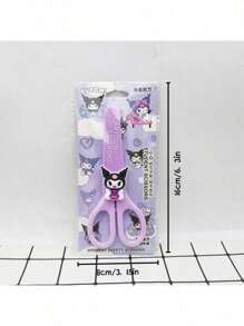 1 把 Sanrio Kuromi 剪刀，适用于学生手工剪纸，可爱时尚，便携式 DIY 剪纸工具，带保护套，学生文具 - 均碼 - 查看 3