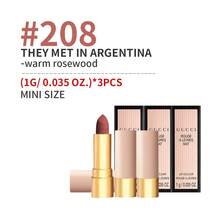 Velvet Matte Lipstick In Shade 208 They Met In Argentina - Warm Rosewood  Trial Size 1g/ 0.035 Oz Travel Size Mat Lip Colour Mini - #208 They Met in Argentina - 查看 11