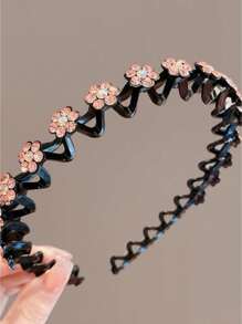 1/4 stuks prachtige, sprankelende, met strass-steentjes versierde, antislip haarbanden voor meisjes en vrouwen - elegante haaraccessoires met decoratief bloemmotief - perfect voor dagelijks gebruik, feestjes en speciale gelegenheden