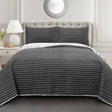 LUSH DECOR Monique Quilt Charcoal 3Pc Set King Halloween-Fall Decor-Room Decor - 木炭 - 查看 4