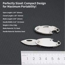 Olive Shape Stainless Steel Folding Knife - Compact Multi-Function EDC Tool With Bottle Opener, Keychain Attachment And Sharp