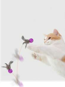 Jouet Pour Chat En Forme De Chenille Avec Balle Élastique Pour L'auto-divertissement