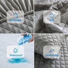 1pc Full-Size Waterproof Bed Sheet, Skin Friendly Quilted Mattress Cover, Room Decoration, 11.02 Inch Deep Pocket Solid Color Square Grid Bedding, Soft And Comfortable Home Essentials, Suitable For Single, Twin, Large, And Extra Large Mattresses, Universal For All Seasons, Autumn Decoration, New Atmosphere Of Home And Life, Machine Washable - Black - View 6