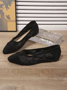 Girl's Casual Black Pointed Toe Flat Loafers, Comfortable And Lightweight Dress Shoes, Suitable For Spring, Summer, Autumn, Nightclub, Size 36-42