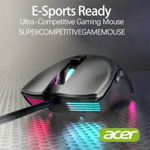 Acer 滑鼠OMW210 超低零延遲 人體工學宏編程 防汗紋側翼 電競遊戲有線滑鼠 持久競技套裝 白色 - 白色 - 查看 4