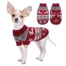 1 pezzo Maglione nuovo per animali domestici per autunno/inverno, Maglione natalizio per gatti, Pullover lavorato a maglia per Barboncino/Corgi (La taglia è piccola, si consiglia di ordinare una taglia in più) - Multicolore - Visualizzare 12
