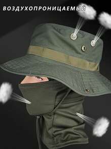 2pcs Unisex Camouflage Breathable Full Coverage Bucket Hat & Balaclava Neck Gaiter Set, Suitable For Outdoor Sports Like Fishing, Cycling, Hiking, Camping, Climbing