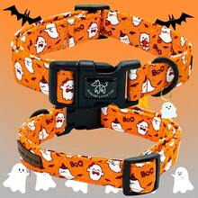 Elegant Little Tail Halloween Dog Collar Ghosts Collars Holiday With Quick Release Buckle Pet Puppy Collar