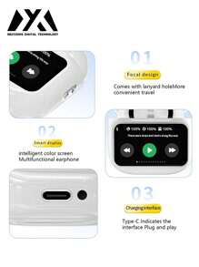 MEIYIXING MEIYIXING A12PrO TWS Kabellose Ohrhörer mit Touchsteuerung und LCD-Bildschirm, mit ENC Geräuschunterdrückung, Super Bass und Hochwertigem Klangeffekt, Lange Akkulaufzeit 180mAh, Modellname A12pro