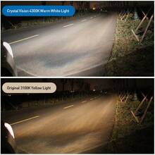 PHILIPS 2 件装飞利浦汽车照明 H1 H4 H7 H11 HB3 HB4 CrystalVision Platinum 高级升级汽车替换亮白色车头灯灯泡，适用于部分远光灯、近光灯、雾灯位置