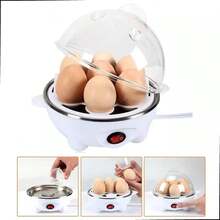 110V Electric Multipurpose Steam Egg Cooker Machine To Make 7 Eggs In Up To 10 Minutes With Portable And Practical Measuring Cup - Xanh hoặc trắng - Xem 5