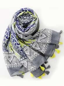 1条女士四季印花围巾，180*85厘米，可作头巾、披肩、防晒围巾、沙滩装，时尚百搭，适合旅行和日常穿着。