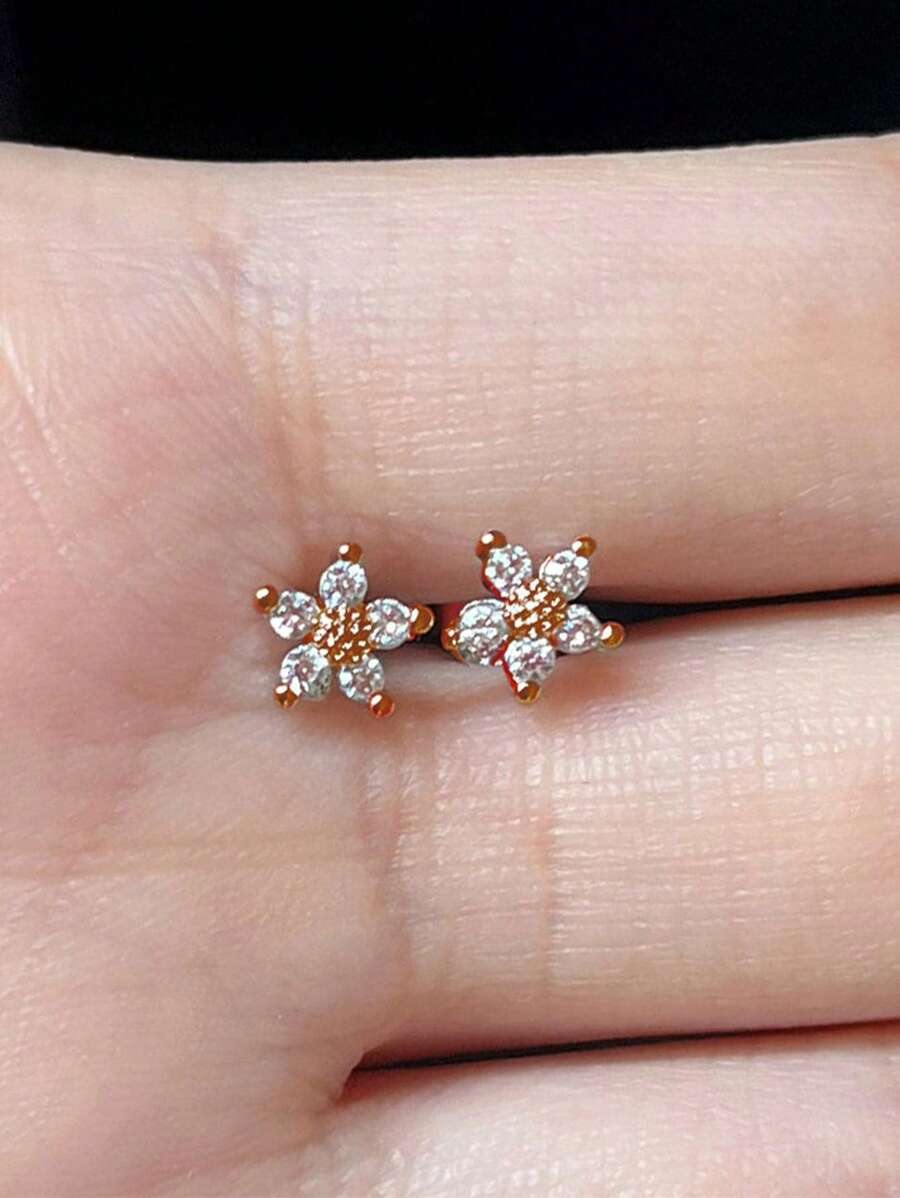 一对时尚立方氧化锆耳钉，女士婚礼、订婚、周年纪念、派对、情人节礼物