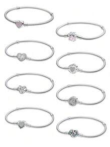 1Pc Glamorous 16-21CM Real Love Snake Bone Chain Bracelet For Women Girlfriend Gift Fine Ladies Jewellery - Silver - View 3