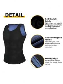 1pc Men's Sports Slimming Waist Cincher Vest, European And American Style Sauna Sweat Fitness Shaping Underwear, Sweat Inducing Belly Shaping Gym Workout Top