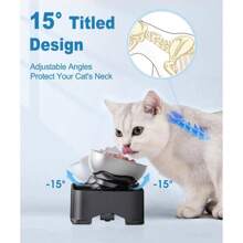 Elevated Cat Bowls 15° Tilted Raised Cat Food Bowl With 2 Stainless Steel Bowls 4 Height Adjustable Pet Dishes For Food And Water Anti Vomiting Bowl For Puppy And Cats With NonSlip Feet - 如圖 - 查看 2