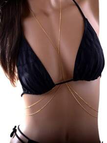 European And American Simple And Stylish Diamond-Studded Chest Chain, Sexy And High-End Bikini Body Jewelry For Women.
