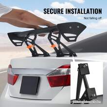 GT Wing Car Spoiler, 43.3 Inch Universal Spoiler With Single Deck, Adjustable Lightweight Aluminum, Car Rear Spoiler Wing, Racing Spoiler BGW/JDM Drift Black - Aluminum alloy 43.3-inch long bracket - 查看 6