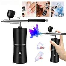 Airbrush Nail With Compressor Portable Air Brush Nails Compressor For Nail Art Paint Painting Crafts Airbrush Compressor Kit - Multicolor - View 1