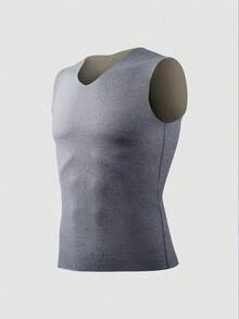 2pcs Men Double-Sided Fleecy Seamless Unisex Vest, Contoured Fit Undershirt With Brushed Lining, Fall / Winter