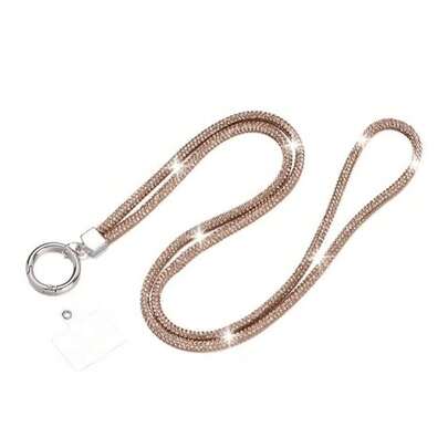 Corda De Telefone De Diamante , Cordão Luxuoso Com Strass E Brilho Estilo Pulso Curto e comprito