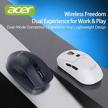 Acer 滑鼠OMR227 三台設備秒速切換（藍牙+2.4G） Type-C快充+持久續航 靜音按鍵耐磨材質 極簡輕薄 行動辦公室搭檔 多設備無線充電滑鼠 白色 - 白色 - 查看 6