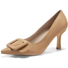 Women's Pointed-Toe Stilettos, Elegant High Heels, Shoes For Weddings And Formal Occasions, Women's Dress Shoes Khaki High Heels - 卡其色 - 查看 4