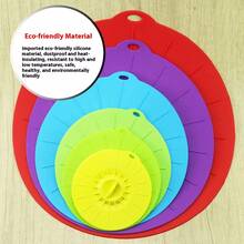 1-2 件/套硅胶弹力盖，可重复使用密封盖，适用于厨房、冰箱、烘焙、家用，耐热高达 446°F - 彩色 - 查看 11