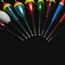 10 件彩色钓鱼浮标 - 混合尺寸，高浮力泡沫浮标，长尾设计，增强稳定性和控制力