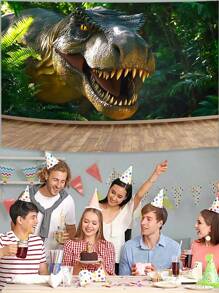 1PC Polyester Backdrop, 2D Dinosaur Design,Dino World Polyester Backdrop - 2D Stegosaurus & Volcano Design For Grand Openings, School Plays & Jurassic Parties - No Power Needed All-Weather Event Banner (75x110 Inch) Meteor Shower, Galaxy Print, Astronaut Suit, Jungle Vines, Tropical Birds, Waterfall Mist, Coral Glow,