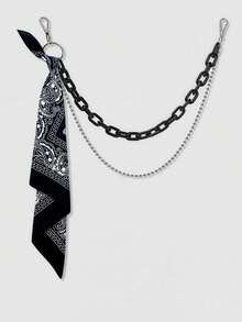 两件套嘻哈配饰：亚克力多层链条 + 方巾，休闲街头嘻哈风格 - 彩色 - 查看 2