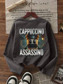 1pc Tween Boy Printed Long Sleeve T-Shirt, Young Student Clothing, Suitable For Autumn/Winter, Can Be Worn As Innerwear Or Outerwear - Dark Grey - View 4