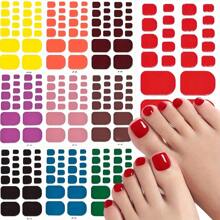 1 Sheet Self-Adhesive Solid Black Toenail Art Stickers - Full Toenail Wraps For Women, Plastic Glossy DIY Nail Decals For Daily & Party Use, Easy Application No Odor Summer Nail Decor, Quick Manicure Alternative, Simple Stylish Design