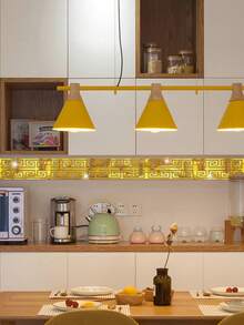 OUTANA 12-Piece Acrylic Home Decor Cutout 3D Mirror Wall Decals Shatterproof Self-Adhesive Wall Trim And Corner Decor Ideal For Bedroom, Living Room, Bathroom, Kitchen, And TV Background Wall Decor - Gold - View 3