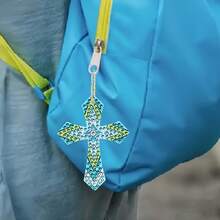 15pcs Cross Theme DIY Diamond Painting Keychains, Religious Acrylic Handmade Diamond Decor Keychains, Diamond Painting Keychain Decorations, Diamond Painting Handmade Art DIY Hanging Decorations, Party Decor Hanging Ornaments, Diamond Painting Backpack Charms, Great Gift For Friends, Suitable For Beginner Diamond Painting Christmas Tree Ornaments, DIY Diamond Painting Hanging Decorations, Holiday Gifts