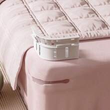 2025 New Lock Sheet Holders Set Of 4, Secure Bed Sheets Firmly In Place For No More Loose Sheets, Fits All Sheet Sizes, Easy One-Time Installation(White & Gray) - 白色 - 查看 5