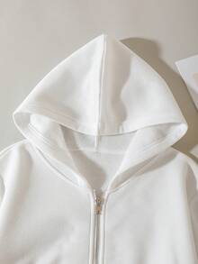 Women's Hooded Zip-Up Sweatshirt, Hooded Metal Zipper Pocket Long Sleeve Casual Hoodie, Suitable For Daily, Travel, Sports & Fitness, College, Home, Cycling, Commute, All Seasons