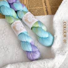 2 set da 100g di filo di pizzo tinto a mano con colori sfumati in lyocell per sciarpe fatte a mano, decorazioni per bambole, ecc.