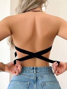 女士无缝无钢圈文胸，性感单肩设计，防滑侧边，可拆卸垫和交叉后背，无肩带