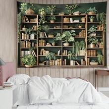 1pc Fantasy Library Tapestry Fairytale Tree Vintage Bookshelf Tapestry For Bedroom Retro Bookshelf Book Wall Decor For Classroom Study Room College Room Dorm, Durable Tapestries | Home Decor | 2D Flat | Festival Decor | Indoor Decor, Gift Tapestry - Style 2 - 查看 1