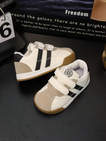 1 双婴儿复古风格休闲运动鞋，纯色，低帮，可调节系带闭合，舒适轻便防滑鞋底，透气面料鞋面和衬里，适合所有季节