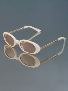 Kính mát thời trang gọng nhỏ hình bầu dục phong cách Punk hiện đại, đơn giản, phù hợp với mọi phong cách, dành cho nam và nữ, tiệc tùng, đi chơi, đi dạo, cao cấp, kính mát thời trang cá nhân hóa - Nhiều màu - Xem 12