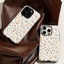 Funda para teléfono (1 unidad) con estampado único de leopardo y flores en 360°. Diseño 2 en 1 bonito y minimalista. Resistente a caídas y golpes. Cobertura total. Compatible con phone 16 Pro/16 Pro Plus/16/15/14/13/12/11. Elegante y perfecta para las fiestas - Blanco 2 - Ver 6
