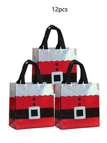 12pcs Christmas Gift Wrapping Bags With Handles - Festive Red & White Design, For Birthdays, Anniversaries, Baptisms & Holiday Gift Exchanges Christmas Christmas Decorations Christmas Pajamas Christmas Gifts Christmas Decor - Multicolor - View 7