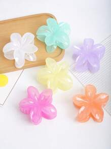 6 件波西米亚风格果冻色花朵发夹，适合春夏季，简单优雅的雏菊夹，适合日常、海滩、假日发饰，优雅爪夹，学校用品，学院秋季配饰，秋冬度假装女士 - 彩色 - 查看 6